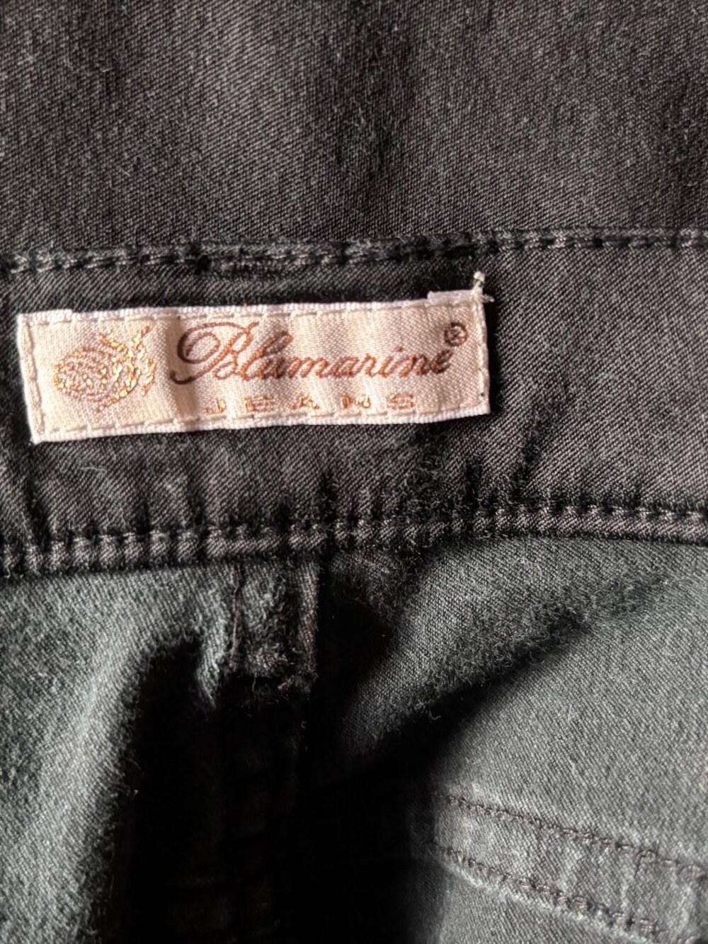 Blumarine Black Rhinestone Crystal Monogram Slim Jeans - IT 46 (US 10) - Picture 9 of 11